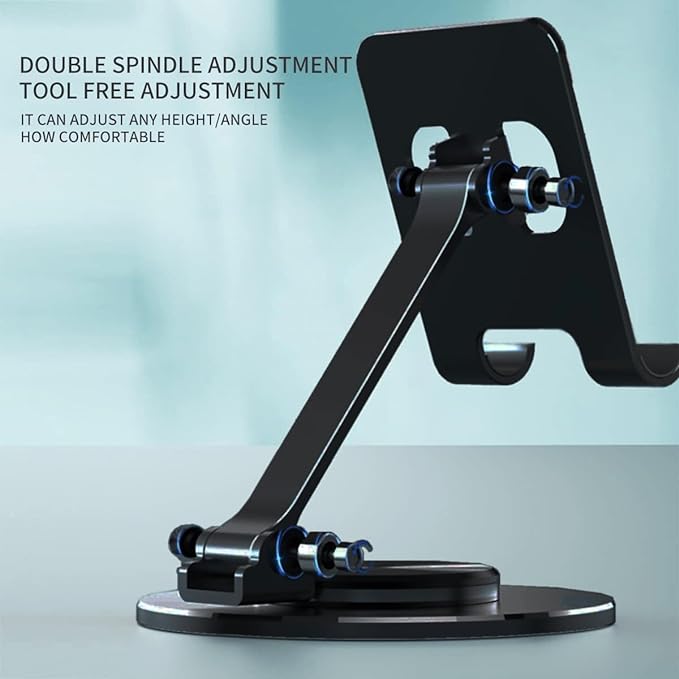 Aluminum Alloy Holder Phone And Tablet, Stand For Desktop, 360 Degree Rotatable Mobile Phone Foldable Stand