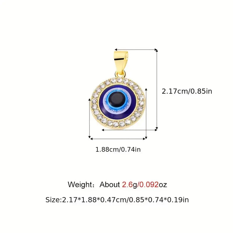 1pc Unique Round Drop Devil's Eye Pendant Alloy Turkish Blue Eye Pendant