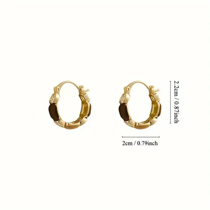 Vintage Luxury Brown Earrings, Simple Earrings, Fashion Elegant Earrings For Women