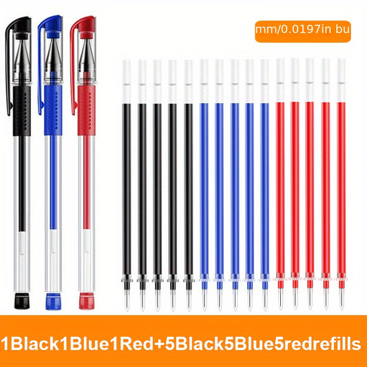 3 Pens + 15 Refills Gel Pen Set
