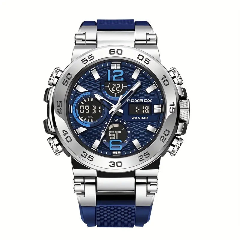 Men's Sports Watch, Waterproof Dual Display Digital Quartz Watch