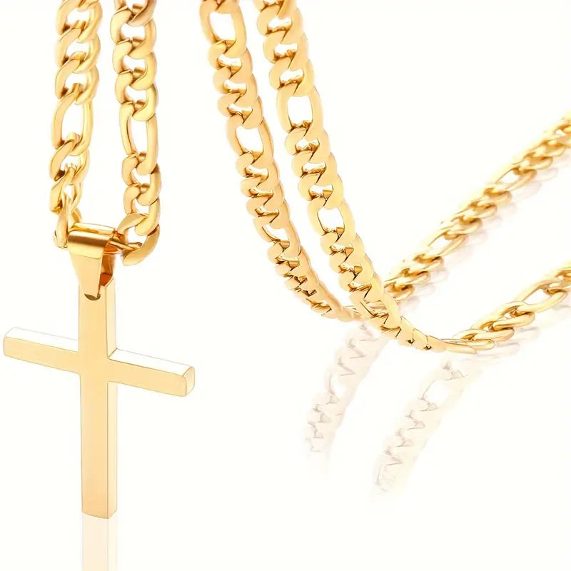 Stainless Steel Men's Cross Necklace