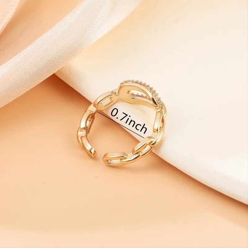 Fashion Chain Hoop Zirconia Ring