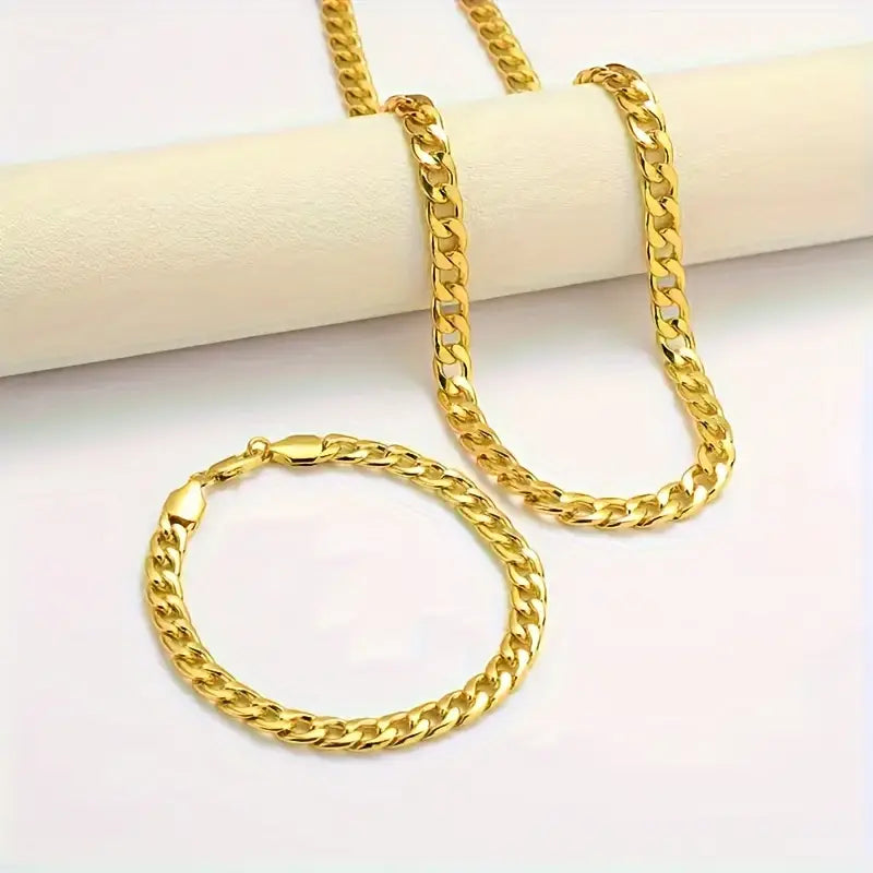 Fashion Hip Hop Bracelet & Necklace Set, For Men And Women