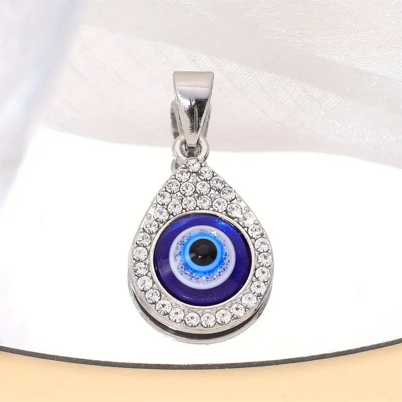 1pc Unique Round Drop Devil's Eye Pendant Alloy Turkish Blue Eye Pendant