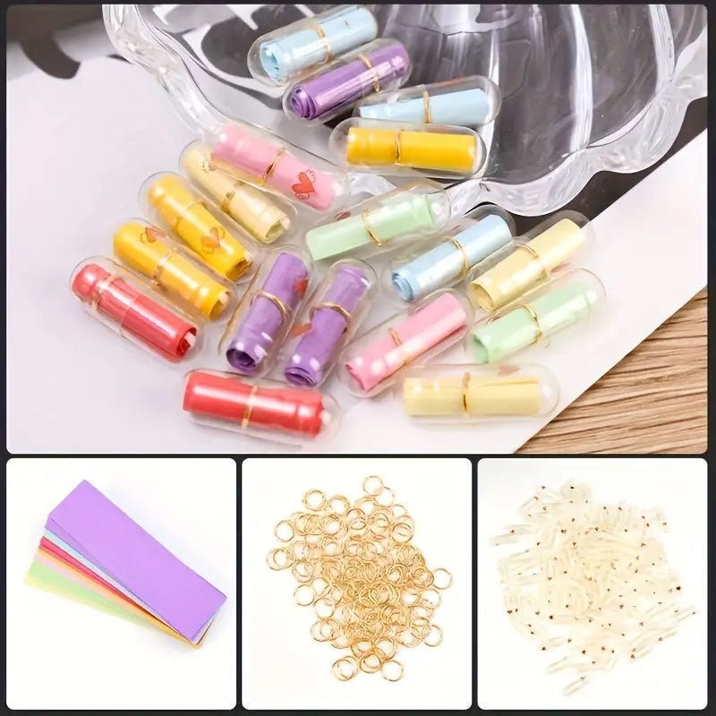50pcs, Capsule Letters Message, Wish Letter Paper Capsule With Tiny Scroll