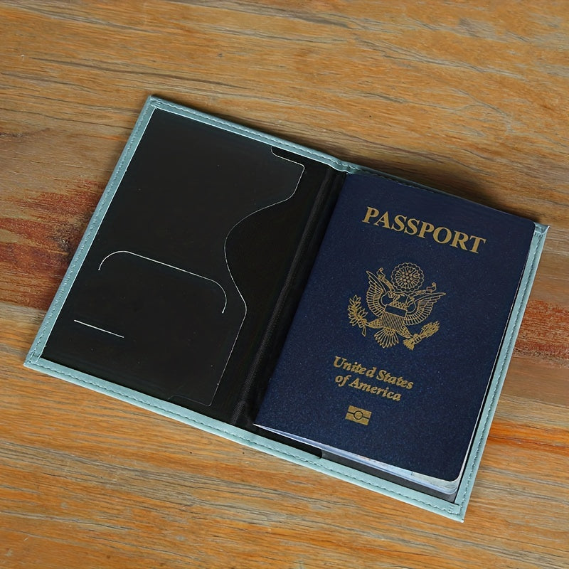 Simple PU Leather Passport Holder, Ticket Holder