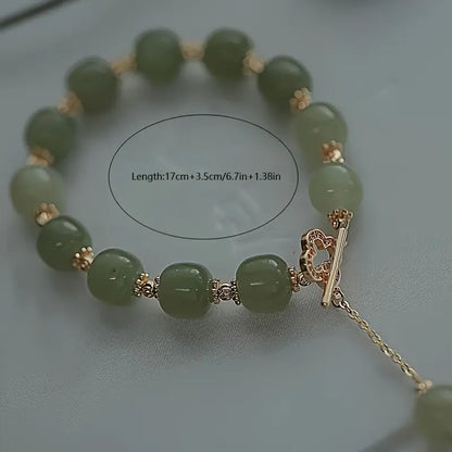 Lover special gift, glass jade bead bracelet elegant jewelry gift couple