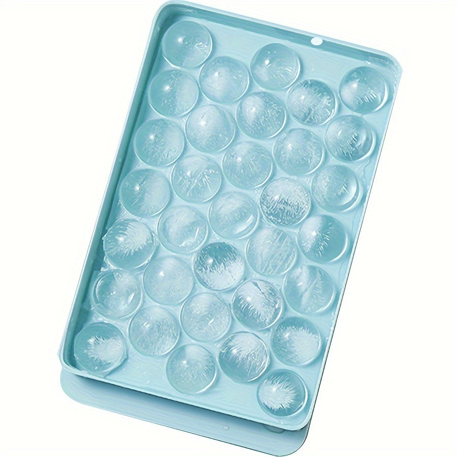 33-Grid Round Ball Shape Ice Cube Tray Mold - Food Grade Plastic Ice Cube Maker