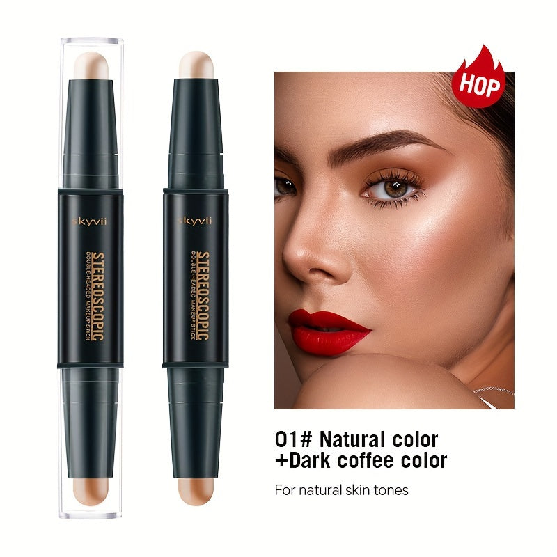 Contouring Stick With Double-headed, Dual-purpose Concealer Highlighter