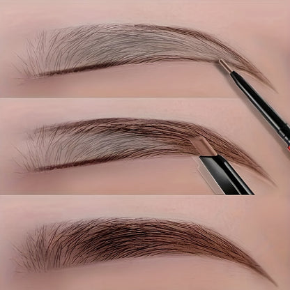 4-color Double-headed Eyebrow Pencil Waterproof Long Lasting