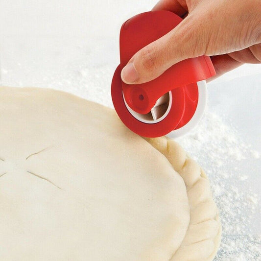 1pc Pastry Dough Lattice Cutter Cake Decorating Tool Plastic Rolling Pin Wheel
