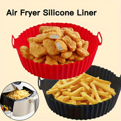 1pc, Silicone Air Fryer Liner (Top 20.5cm), Air Fryer Liners Pot, Silicone Basket Bowl, Reusable Baking Tray