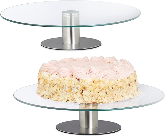 Cake Stand, Glass Cake Turntable Decorating Stand, Large Revolving Cake Decorating Stand