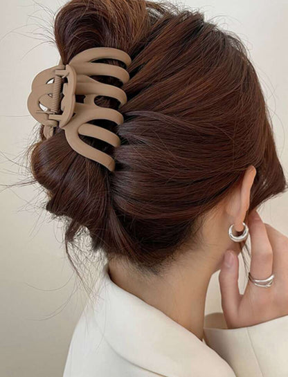 3pcs Simple Matte Octopus Hair Claw Clip Solid Color Non-Slip Strong Hold Grip Hair Jaw Clip