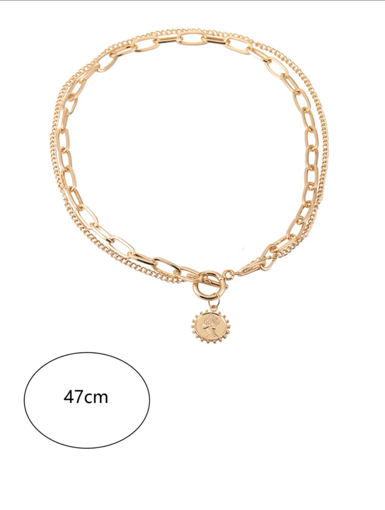 Fashion Simple Retro Double Layer Bracelet, Simple Neck Chain Cool Necklace