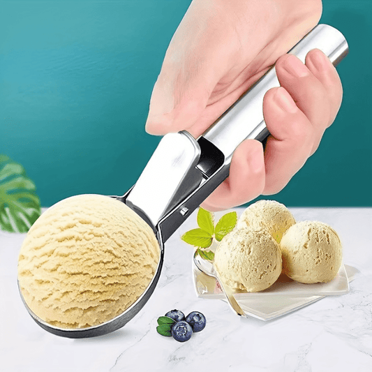 1pc, Ice Cream Spoon, Premium Ice Cream Scoop With Trigger, Stainless Steel Ice Cream Scooper