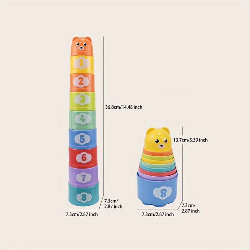 Children's Educational Early Education Stacking Cup Rainbow Tower Baby Toy