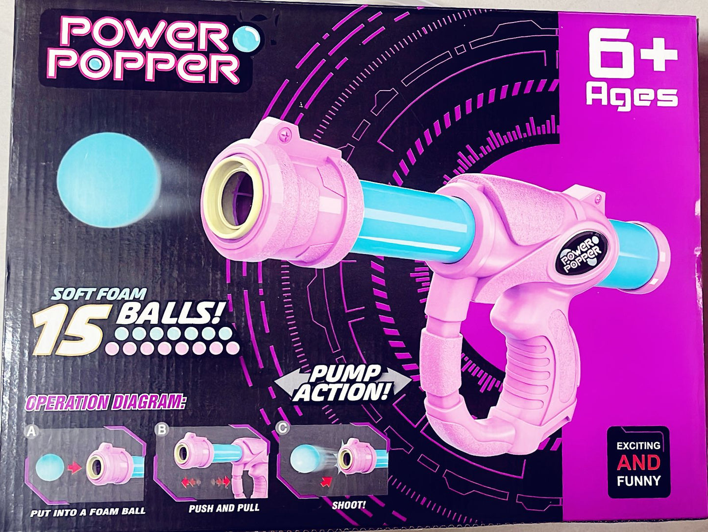 Kids Safe Soft Shot Air Blaster Gun Toy with 15 Balls