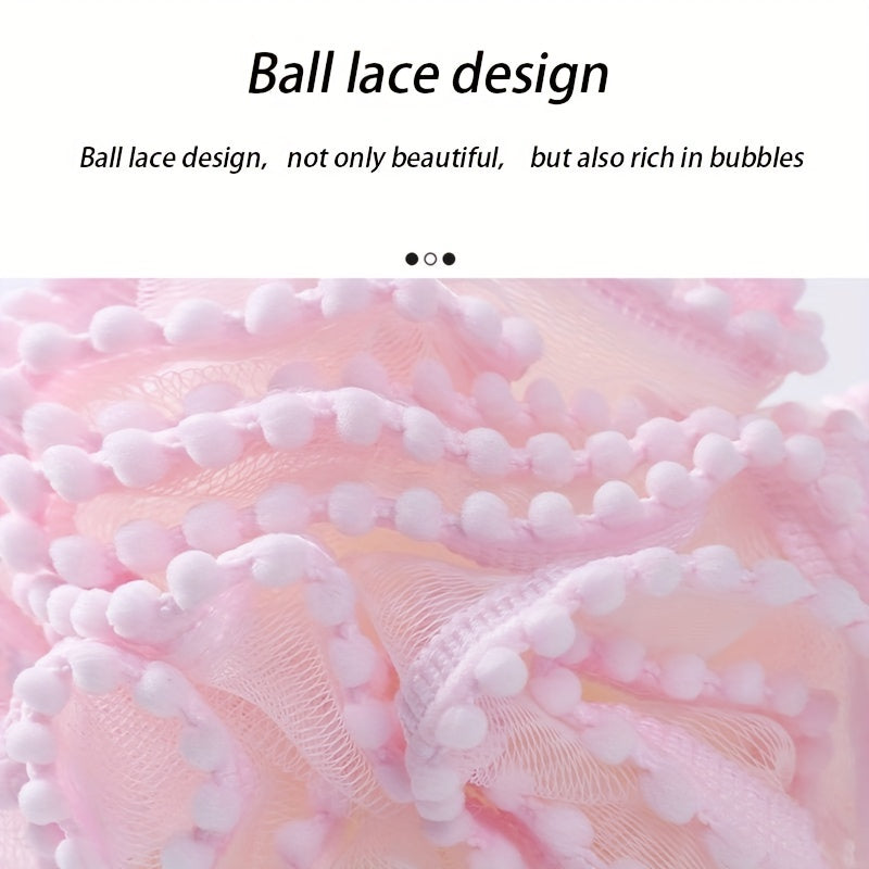 Pink Bath Ball, Bath Flower, Bubble Bath Ball, Super Soft, Female, Large