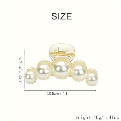 Faux Pearl Hair Claw Clips For Women, Hair Barrette Clamps For Thick Thin Hair, Fashion Hair Accessories Headwear Styling Tools