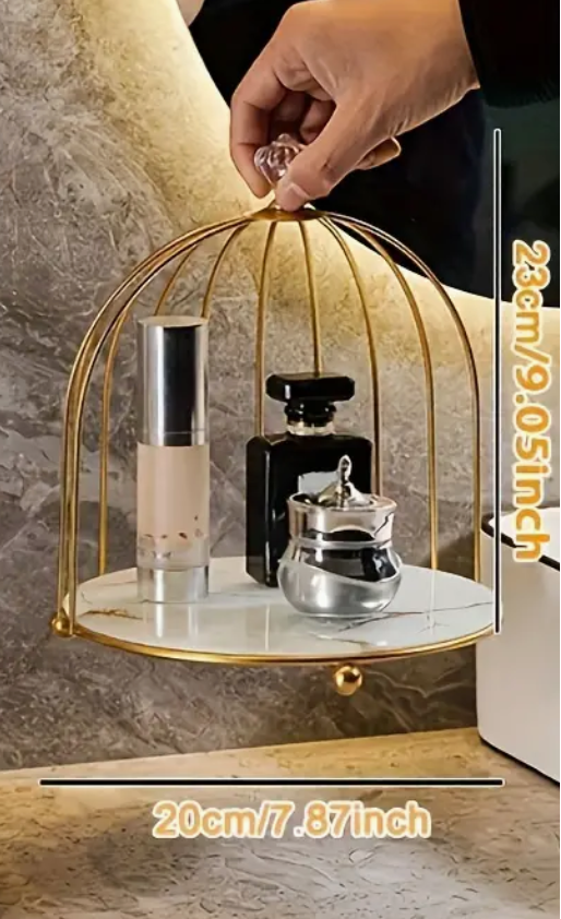 1pc Birdcage Design Makeup Organizer Vanity Tray