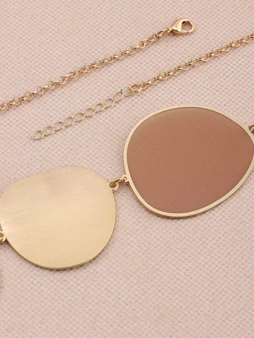 1pc Fashionable simple style Round Disc Smooth Surface Women's Necklace