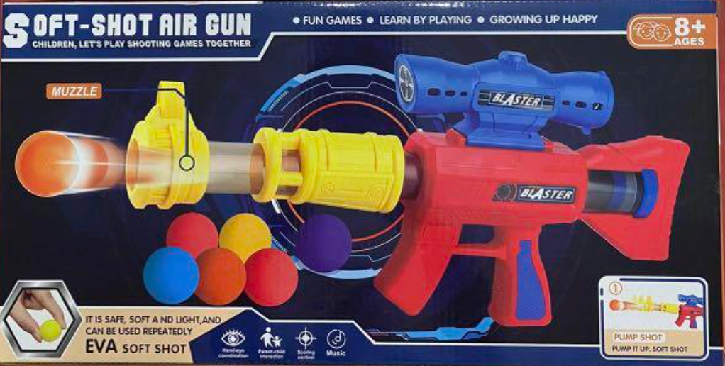 Kid Safe Soft Shot Air Blaster Gun Toy