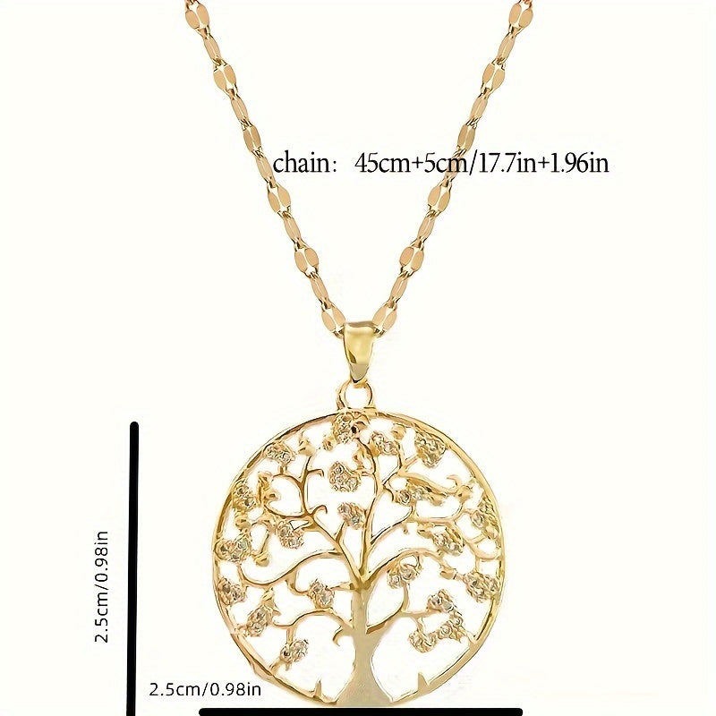 Ring Celtic Love Tree Of Life Pendant Necklace [Copper Micro-inlaid Zircon]