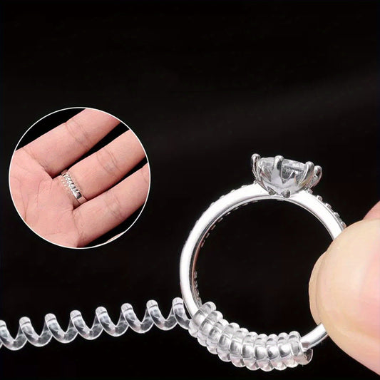 2pcs Ring Size Adjuster For Women Loose Rings, Transparent Silicone Ring Resizer