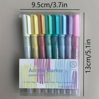 8pcs Bright Color Acrylic Marker Paint Pen Set