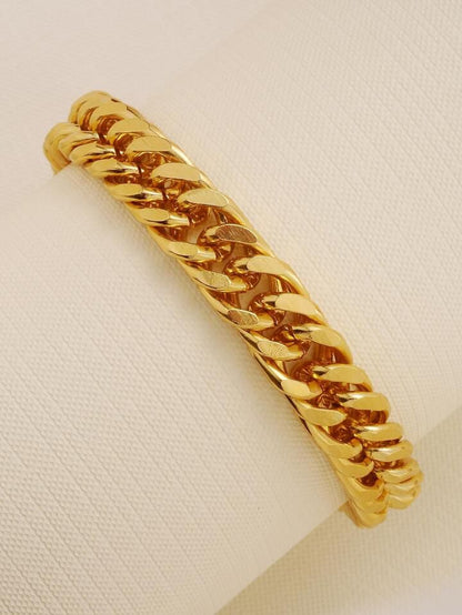 1pc Fashion 18K Gold-Plated Flat Minimalist Chain Bracelet