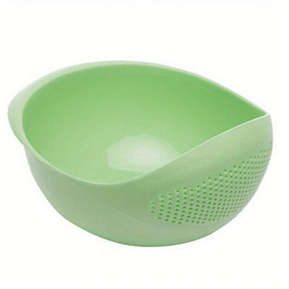 1pc, Plastic Rice Washing Bowl With Strainer