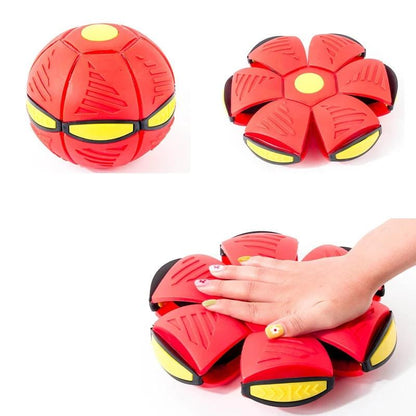 Flying UFO Flat Throw Disc Ball With Light Toy Flying Saucer Ball