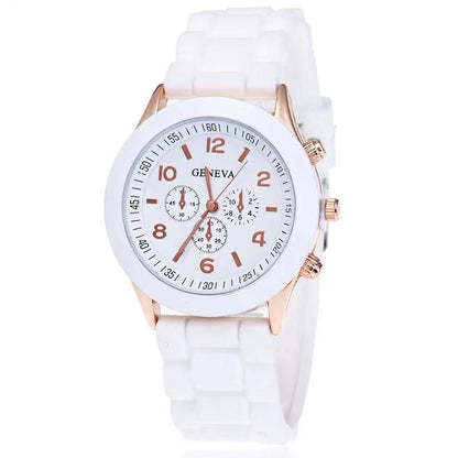 Minimalist Silicone Casual Quartz Watch Women Crystal Silicone Watches Wrist Watch