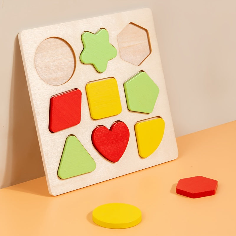Wooden Shape Sorting Matching Board, Creative Color Sorting