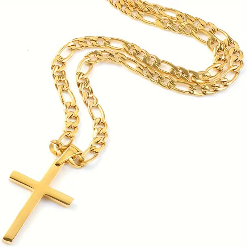 Stainless Steel Men's Cross Necklace