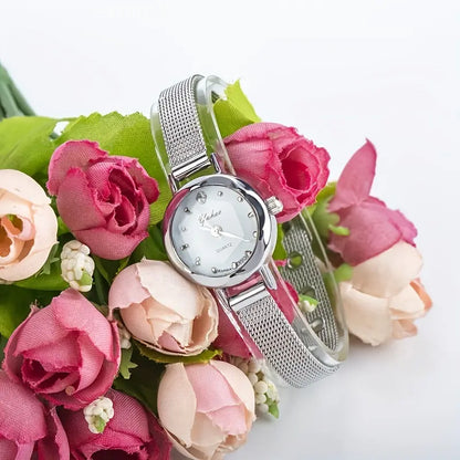 A Stylish And Trendy Ladies Watch With A Slim Steel Band