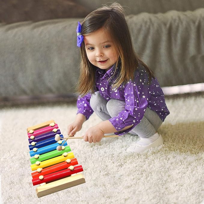 Xylophone for Toddlers 1-3 Years Old,Wooden Baby Xylophone with Child Safe