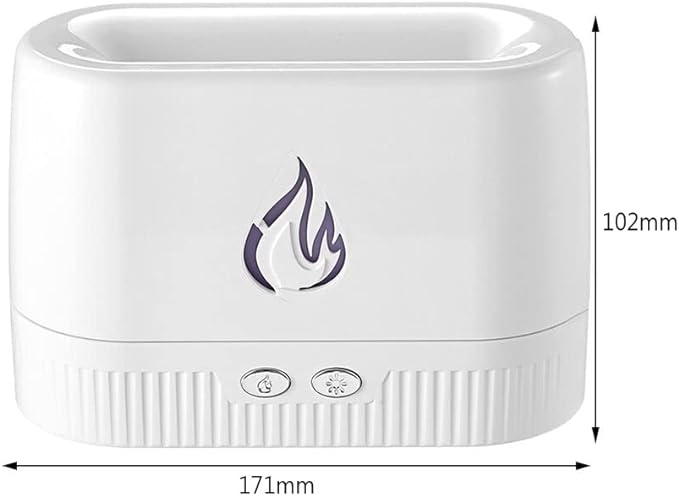 Difusers Quiet Flame Diffuser, Two Flame Level, Waterless Auto-Off Difusor Essential Oil, White