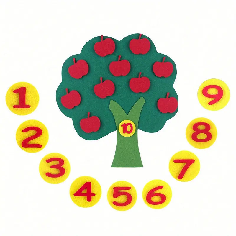 Montessori Educational Toy Cloth Apple Tree Math Toy
