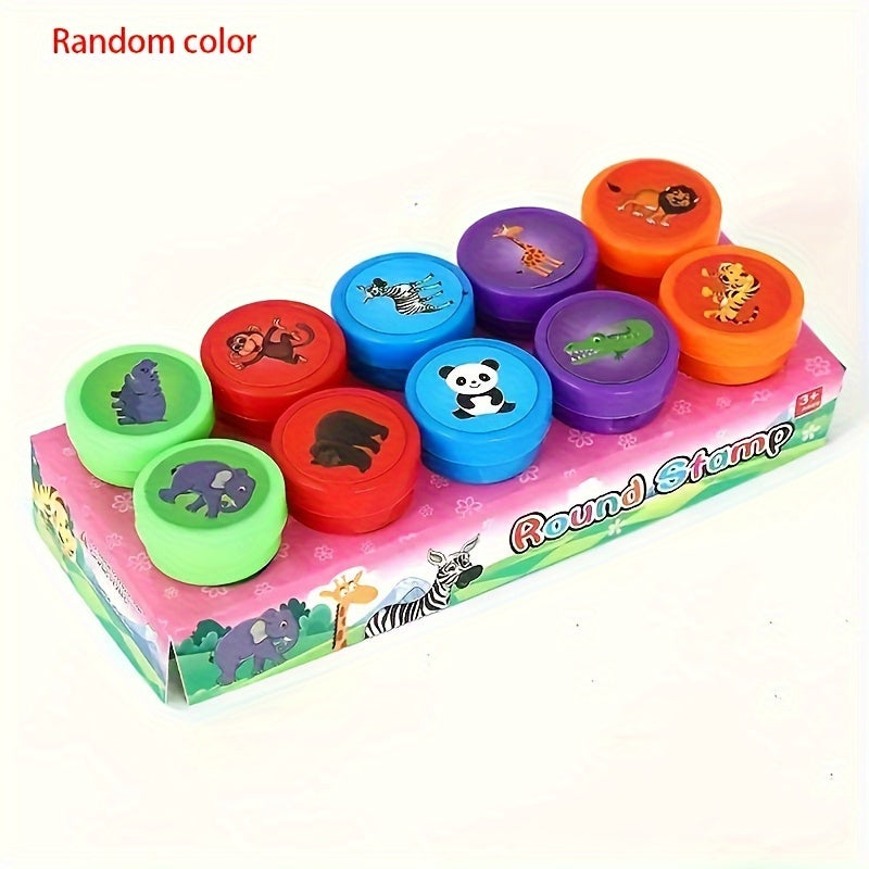 10pcs Assorted Stamps For Kids Self-ink Stamps