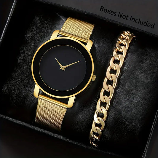 2pcs Quartz Watch For Girls And Boys Fashion Watches