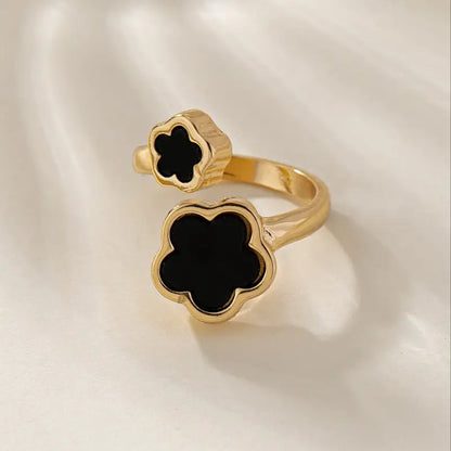 Elegant ,Lovely Style, 1pc Lucky Clover Ring, Golden Adjustable