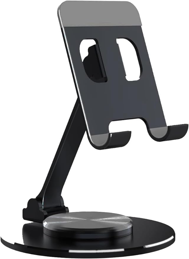 Aluminum Alloy Holder Phone And Tablet, Stand For Desktop, 360 Degree Rotatable Mobile Phone Foldable Stand