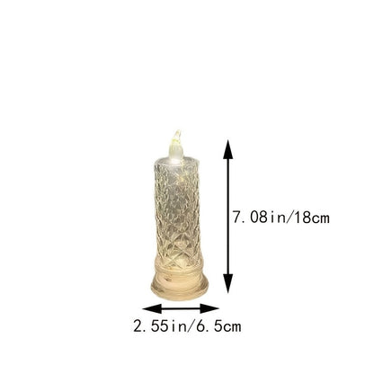 LED Electronic Candle Light, Rose Pattern Refraction Halo Projection