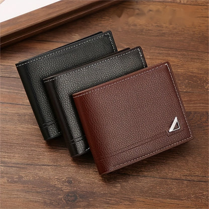 Men's Wallet Short Money Clip Soft PU Leather Wallet