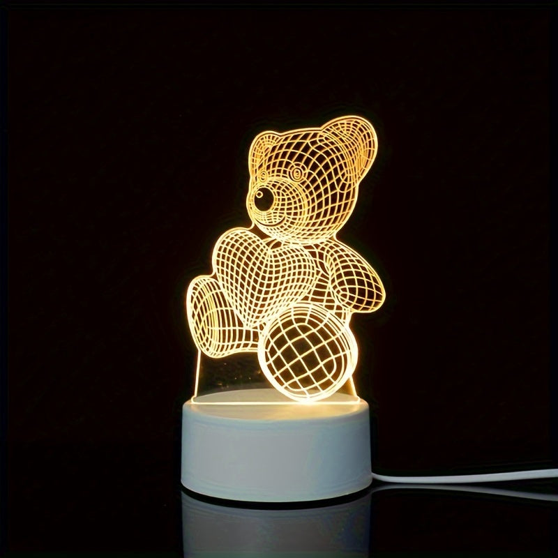 Cartoon Night Light, USB Monochrome Heart-shape