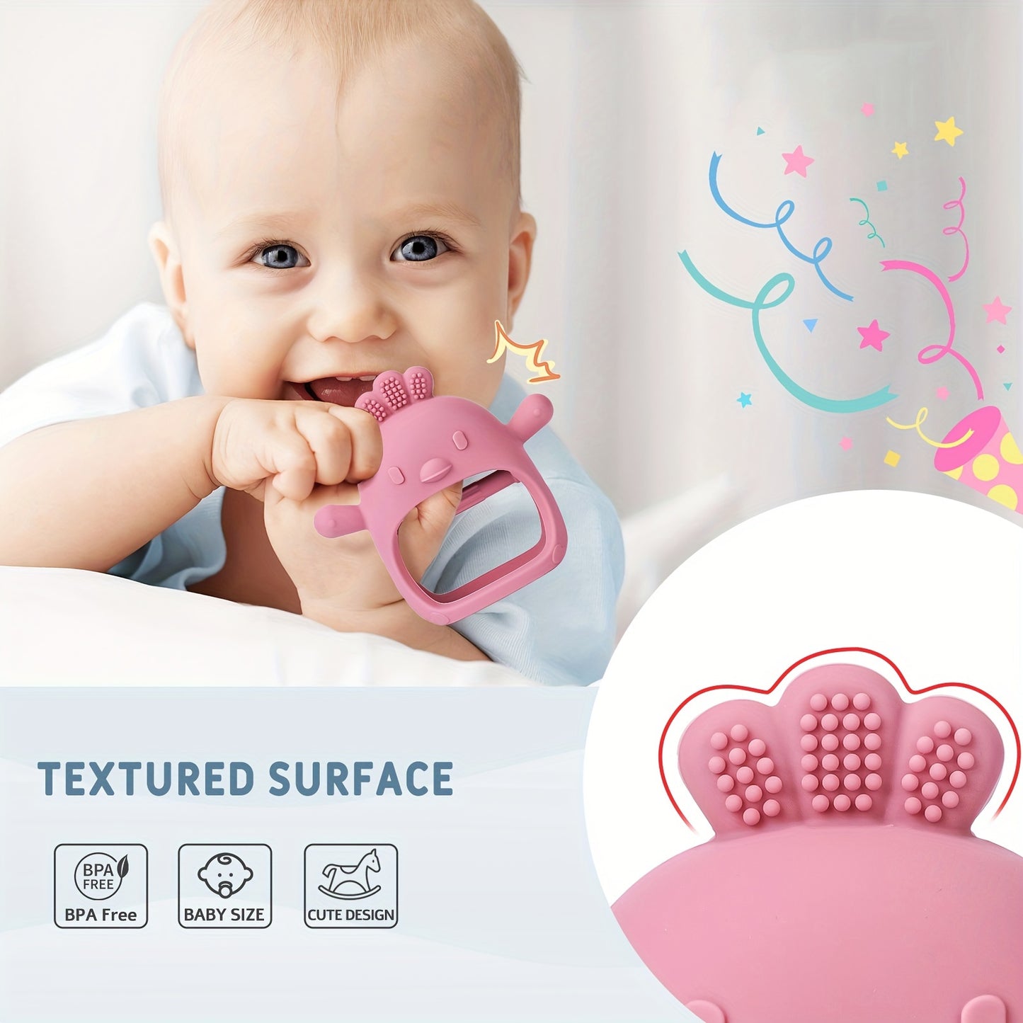 Food Grade Silicone Teether, Cute Animal Rabbit Chick Teether