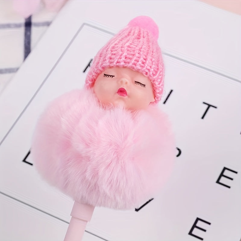 1pc Cute Doll 0.5mm Medium Stroke Pen Cute Fluffy Pen Pastel Girls